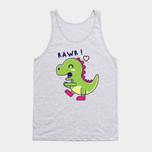 RAWR - Kawaii Cute Dinosaur Cartoon Tank Top